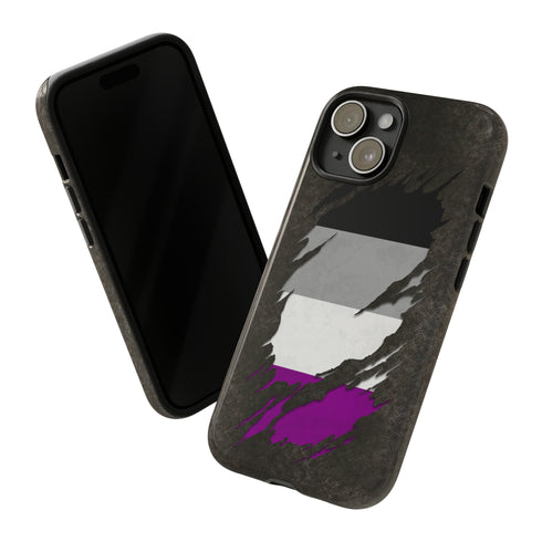 Asexual Pride Flag Ripped Reveal Tough Case